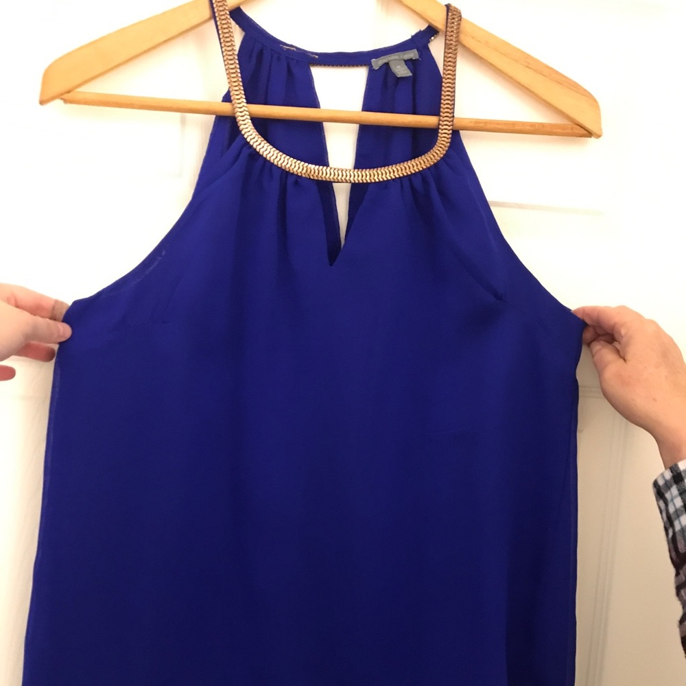 CHARLOTTE RUSSE Royal Blue Flowy Sleeveless Blouse
